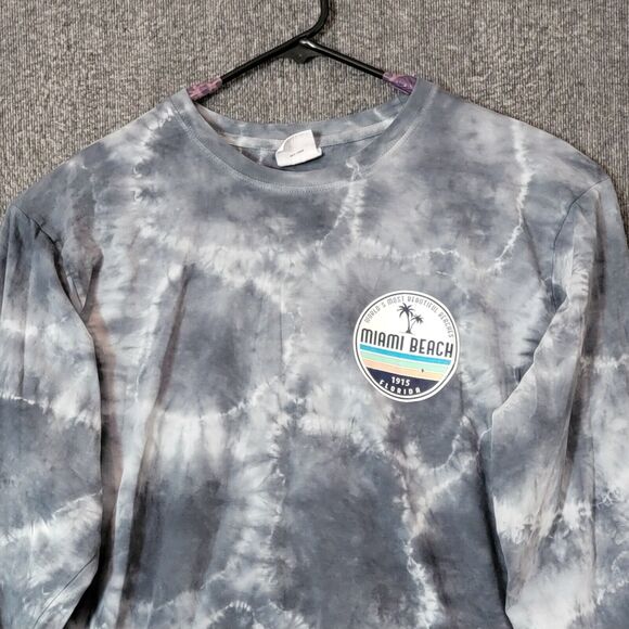 Miami Beach T-Shirt Mens XL Gray Tie Dye Worlds Most Beautiful Beaches - Picture 4 of 11